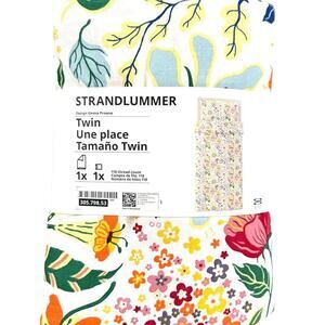 IKEA STRANDLUMMER Multicolor Floral Twin Duvet Cover and Pillowcase